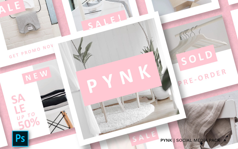 Download Шаблон для соцсетей "Pynk Pack Social Media Template" / Pynk Pack Social Media Template - Шаблон для соцсетей на тему графика instagram facebook twitter banner template sale media social background design vector fashion promotion stories instagramtemplates post story