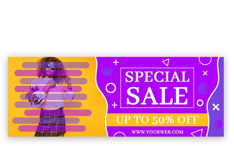 Special Sale Abstract Facebook Cover Social Media Template