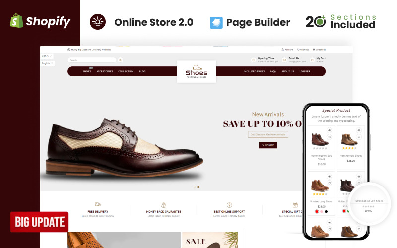 Tema Shopify adaptable para tienda de zapatos