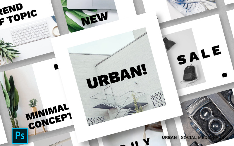 Download Шаблон для соцсетей "Urban Pack Social Media Template" / Urban Pack Social Media Template - Шаблон для соцсетей на тему графика instagram facebook twitter banner template sale media social background design vector fashion promotion stories instagramtemplates post story