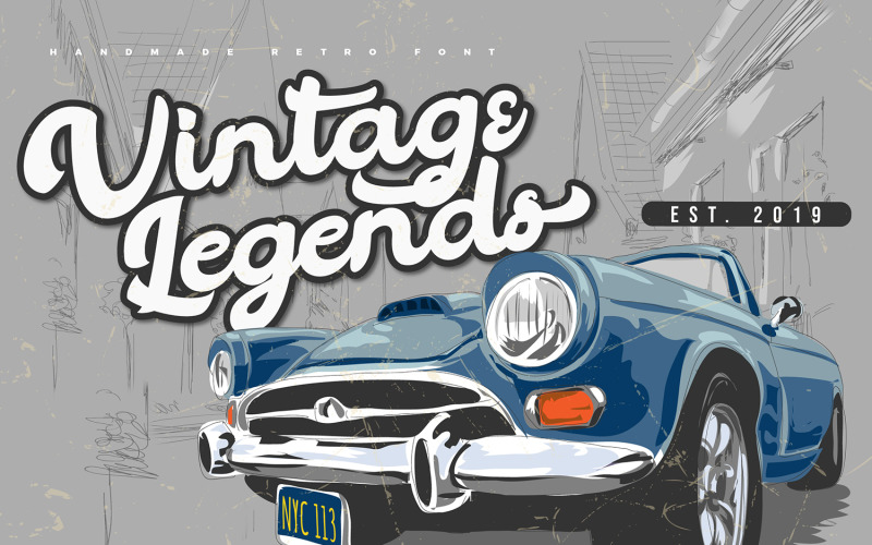 Vintage legendes | Handgeschreven Retro lettertype