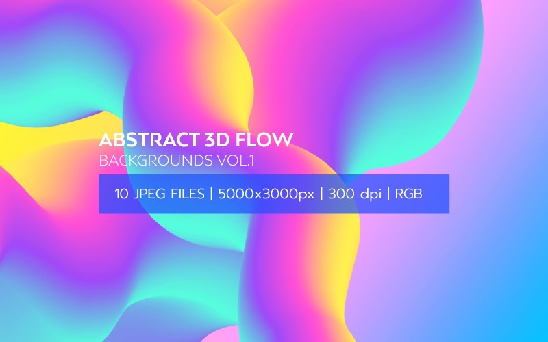 Download Background "Abstract 3D Flow  Vol.1 Background" / Abstract 3D Flow  Vol.1 Background - Background на тему графика abstract,background,colorful,wallpaper,flow,gradient,rainbow,modern,liquid,digital,smooth,fluid,dynamic,wave,tridimensional,vibrant,motion,design,illustration,bright