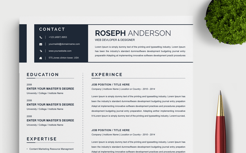 Anderson Resume Template #84142 - TemplateMonster