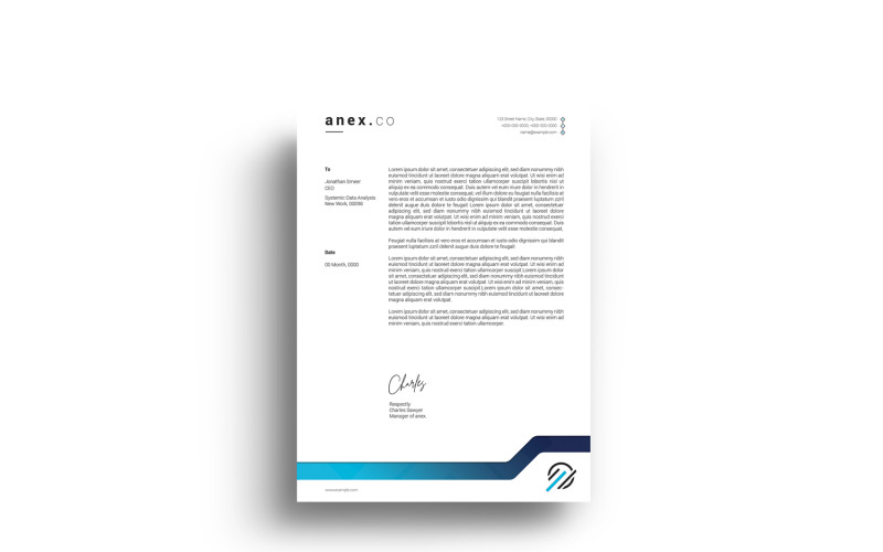 Download Фирменный стиль "Anex Letterhead - Corporate Identity Template" / Anex Letterhead - Corporate Identity Template - Фирменный стиль на тему графика letterhead,design,template,corporate,professional,clean,minimal,psd,word,printable,print,identity