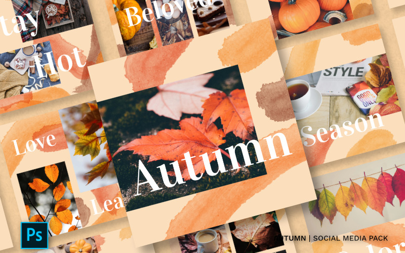 Download Шаблон для соцсетей "Autumn Pack Social Media Template" / Autumn Pack Social Media Template - Шаблон для соцсетей на тему графика instagram facebook twitter banner template sale media social background design vector fashion promotion stories instagramtemplates post story