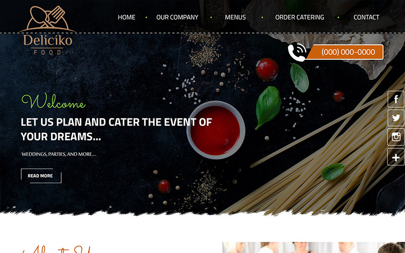 Download PSD шаблон "Deliciko - Restaurant PSD Template" / Deliciko - Restaurant PSD Template - PSD шаблон на тему еда и ресторан restaurant food template