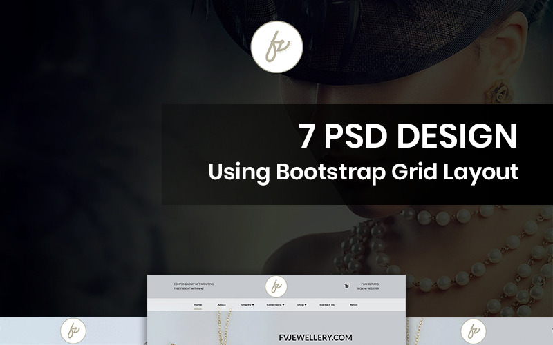 Download PSD шаблон "Fv Jewellery - Jewellery Store PSD Template" / Fv Jewellery - Jewellery Store PSD Template - PSD шаблон на тему украшения jewellery beauty fashion