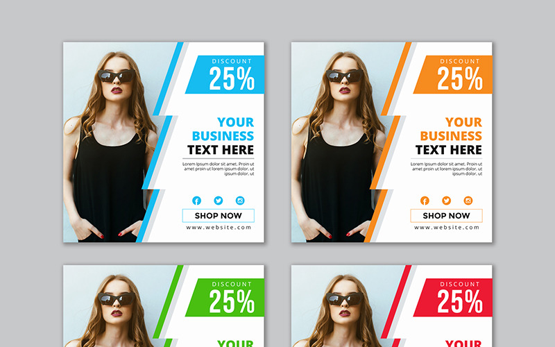 Download Шаблон для соцсетей "Instagram Post Banner Social Media Template" / Instagram Post Banner Social Media Template - Шаблон для соцсетей на тему графика banner business template marketing corporate campaign ads product advertising brochure mockup background shapes layout identity abstract garment fashion media instagram