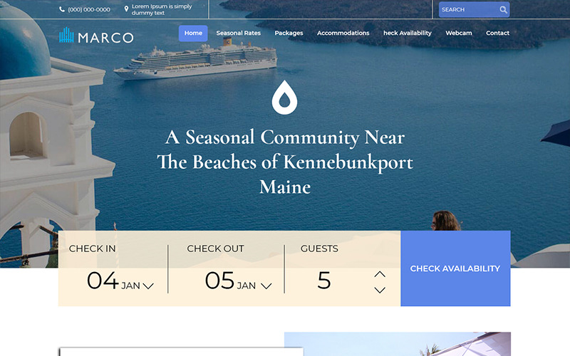 Download PSD шаблон "Marco - Hotel Booking PSD Template" / Marco - Hotel Booking PSD Template - PSD шаблон на тему графика hotel booking
