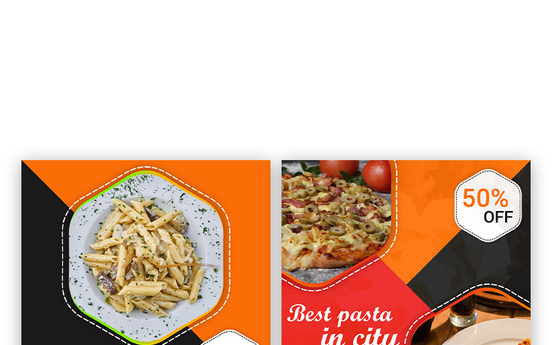 Download Шаблон для соцсетей "Restaurant Post Social Media Template" / Restaurant Post Social Media Template - Шаблон для соцсетей на тему графика social media post facebook instagram banner web food restaurant pizza pasta