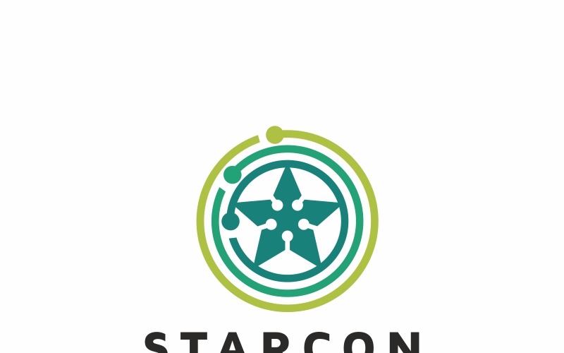 Download Шаблон логотипа "Star Connection Logo Template" / Star Connection Logo Template - Шаблон логотипа на тему графика board business company computer connect energy engine engineer equipment gear internet line link machinery management mechanism motherboard page part people