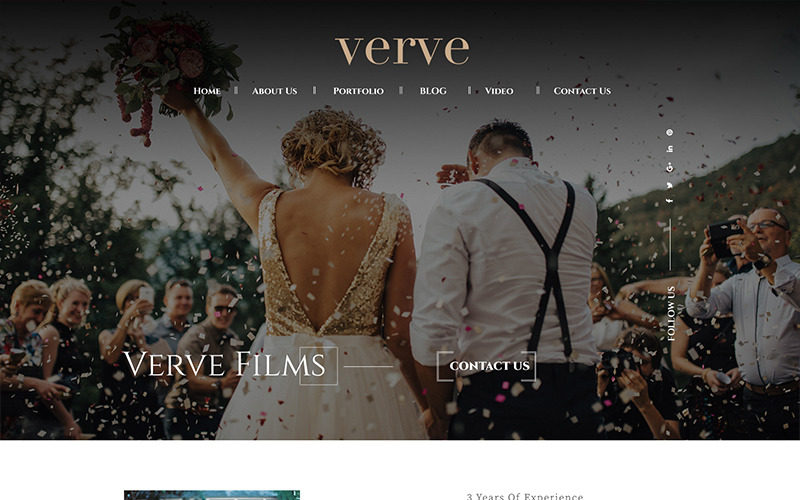 Download PSD шаблон "Vervefilms - Wedding Photography PSD Template" / Vervefilms - Wedding Photography PSD Template - PSD шаблон на тему фотограф wedding photography photos