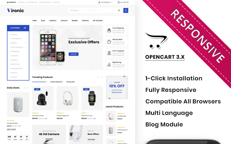 Vironic - O modelo OpenCart da Mega Loja Eletrônica
