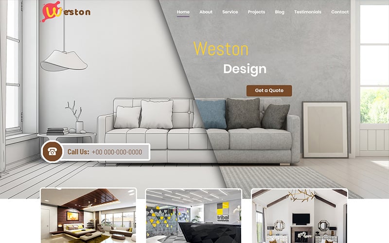 Weston - Plantilla PSD de diseño de interiores