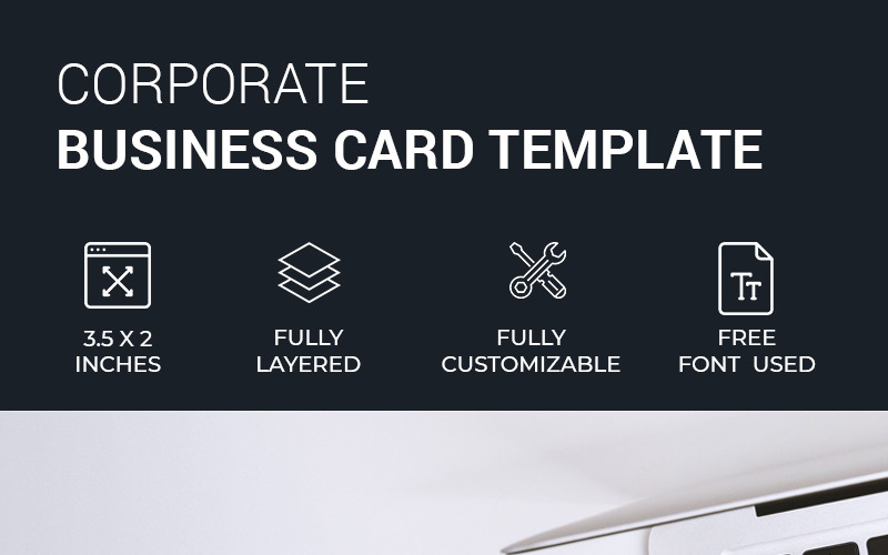 Cartão de visita mínimo preto e branco - modelo de identidade corporativa