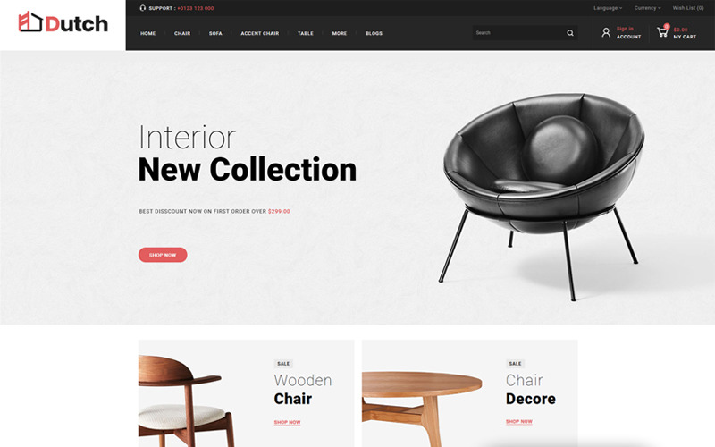 шаблон opencart мебельного магазина