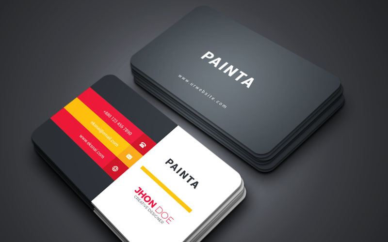 Download Фирменный стиль "Painta - Business Card - Corporate Identity Template" / Painta - Business Card - Corporate Identity Template - Фирменный стиль на тему графика business card creative corporate spa photography creative fitness car real estate food flyers stationery red green blue hi-quality official yellow