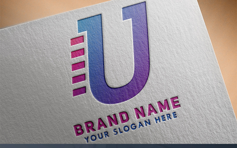 Download Шаблон логотипа "U Letter Logo Template" / U Letter Logo Template - Шаблон логотипа на тему графика creative modern business company icon 3d versatile premium professional letter brand unique minimalist flat
