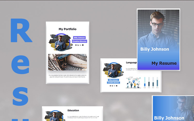 Business Resume PowerPoint template