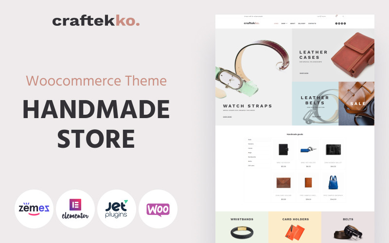 Craftekko - Handgemaakte e-commerce Clean Elementor WooCommerce-thema
