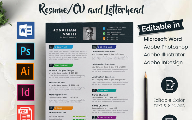 Download Резюме "Kheyagat Resume Template" / Kheyagat Resume Template - Резюме на тему графика resume cv editable psdresume wordresume document job jobresume resumetemplate template creativedesign design web corporate microsoftword photoshopresume vector resumes jbcv letterhead