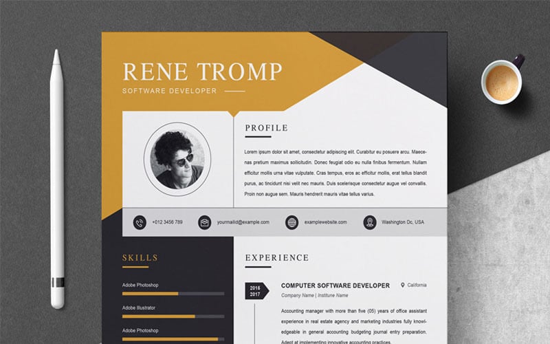 Modelo de currículo de Rene Tromp