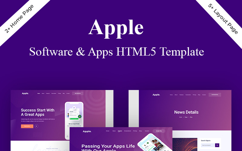Apple- App & Software Landing Page Template