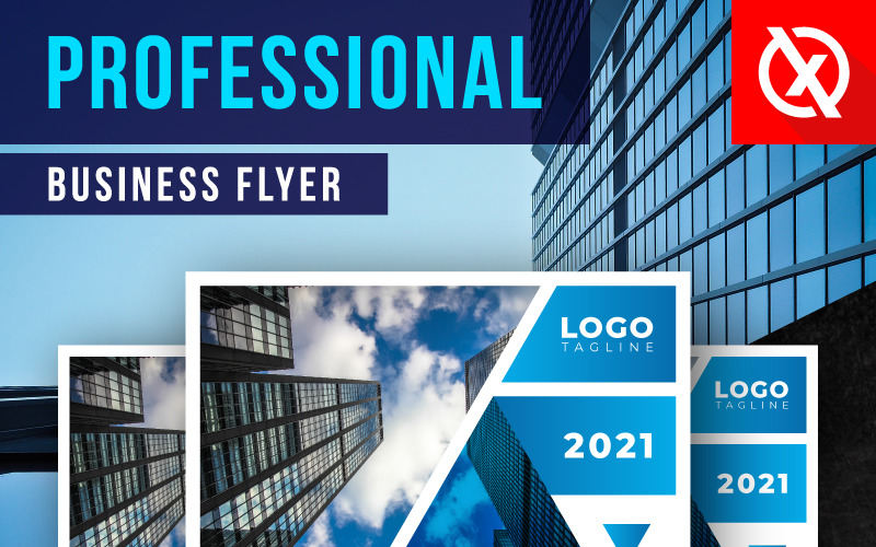 Conception de flyer d'entreprise à dégradé bleu