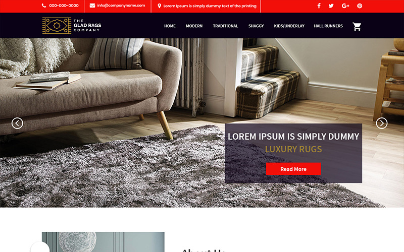 Download PSD шаблон "Glad Rags - Rug Company PSD Template" / Glad Rags - Rug Company PSD Template - PSD шаблон на тему графика rug company services