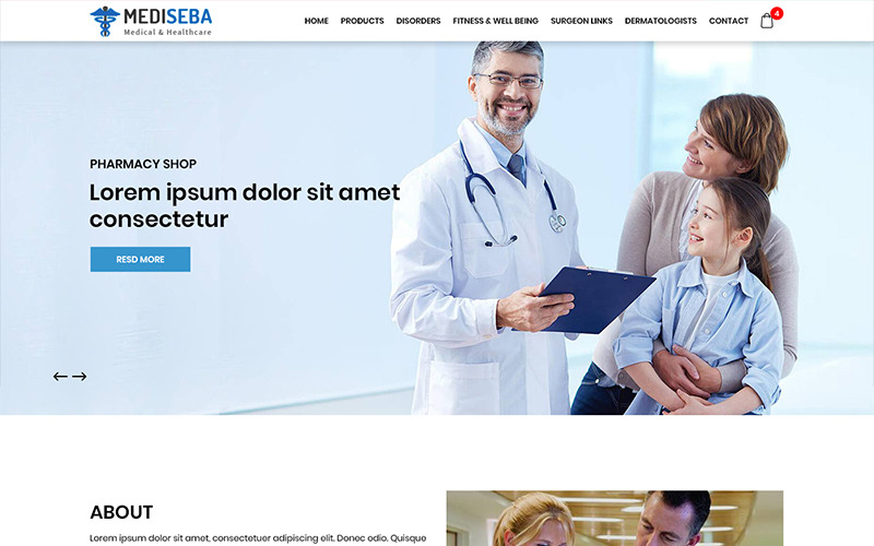 Download PSD шаблон "Mediseba - Medical PSD Template" / Mediseba - Medical PSD Template - PSD шаблон на тему медицина medical doctor medicine services