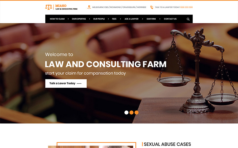 Download PSD шаблон "Miako - Law Firm PSD Template" / Miako - Law Firm PSD Template - PSD шаблон на тему юридическая фирма law firm lawyer advocate