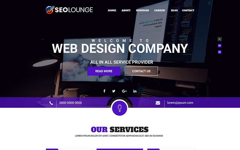 SEOLounge - PSD шаблон SEO компании