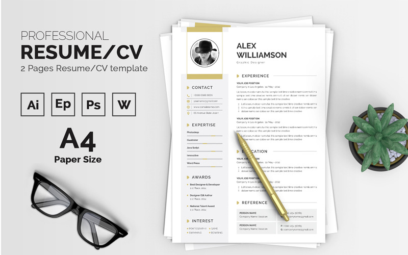 Download Резюме "Alex Williamson Resume Template" / Alex Williamson Resume Template - Резюме на тему графика resume cv clean creative word infographic modern professional student mac pages manager template bankers doctors job seekers