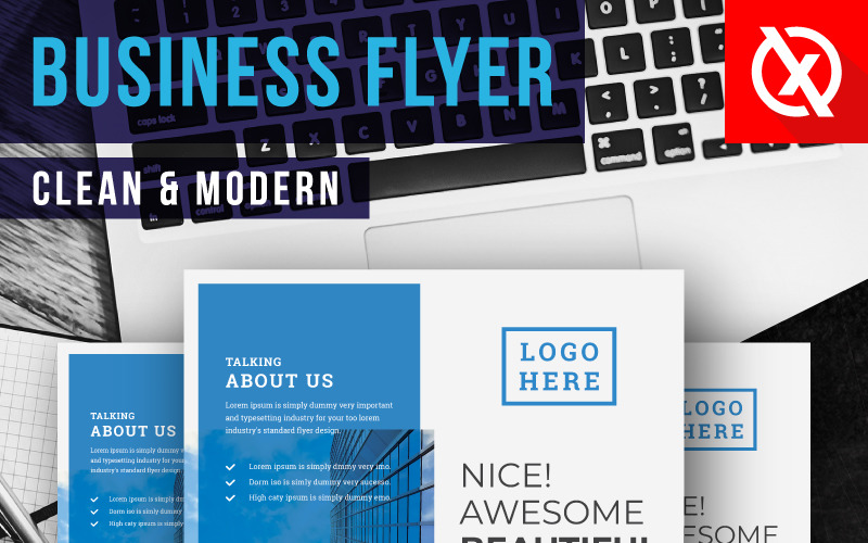 Download Фирменный стиль "Beautiful Business Solution Flyer - Corporate Identity Template" / Beautiful Business Solution Flyer - Corporate Identity Template - Фирменный стиль на тему графика advertisement advertising agency business flyer clean company corporate creative design handout leaflet magazine marketing modern multipurpose newspaper photoshop blue