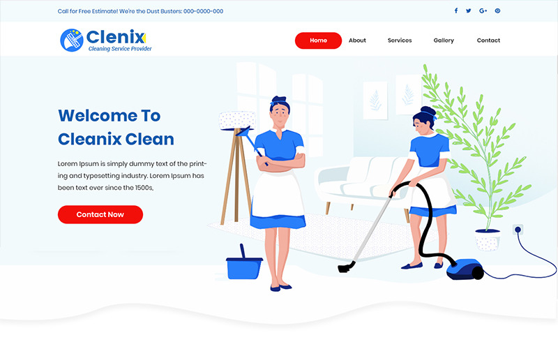 Cleanix - Szablon PSD firmy sprzątającej