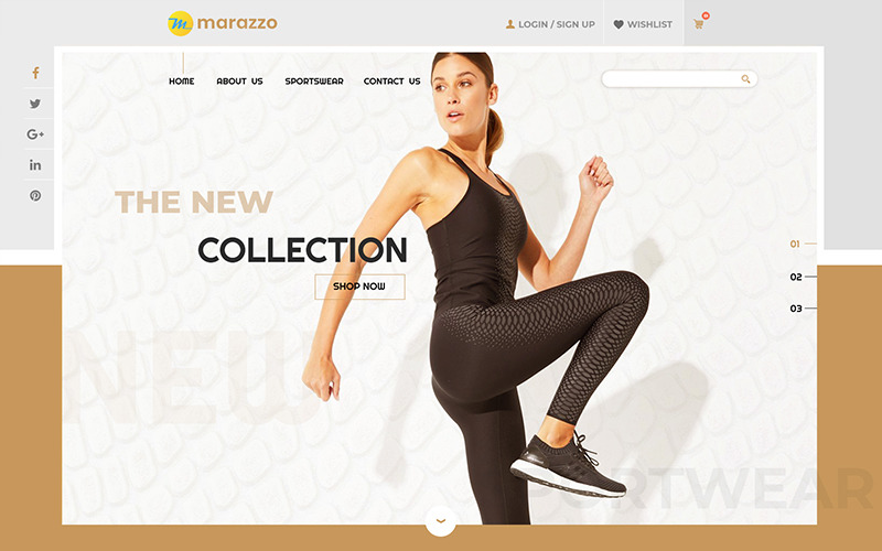 Download PSD шаблон "Marazzo - Sportswear Shop PSD Template" / Marazzo - Sportswear Shop PSD Template - PSD шаблон на тему спортивный магазин sportswear shop shoes