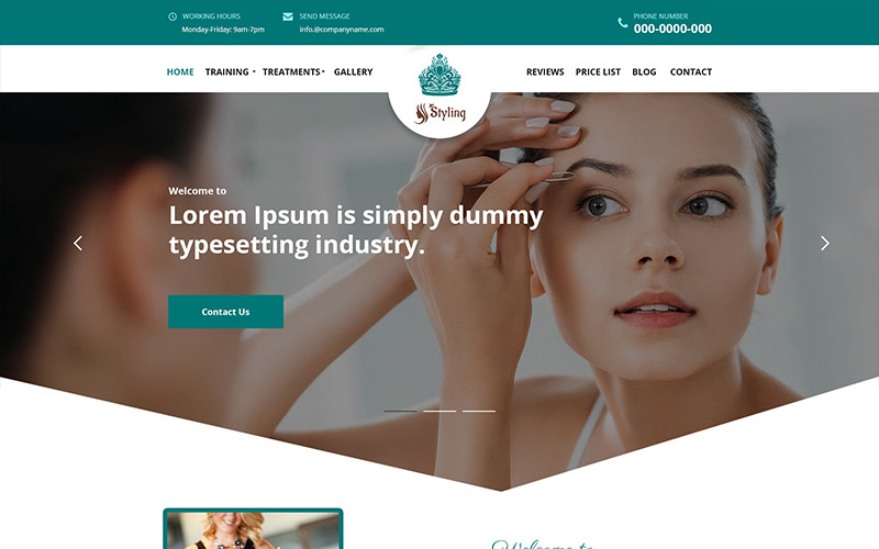 Download PSD шаблон "Styling - Beauty Saloon PSD Template" / Styling - Beauty Saloon PSD Template - PSD шаблон на тему салон красоты beauty saloon treatment style trend fashion