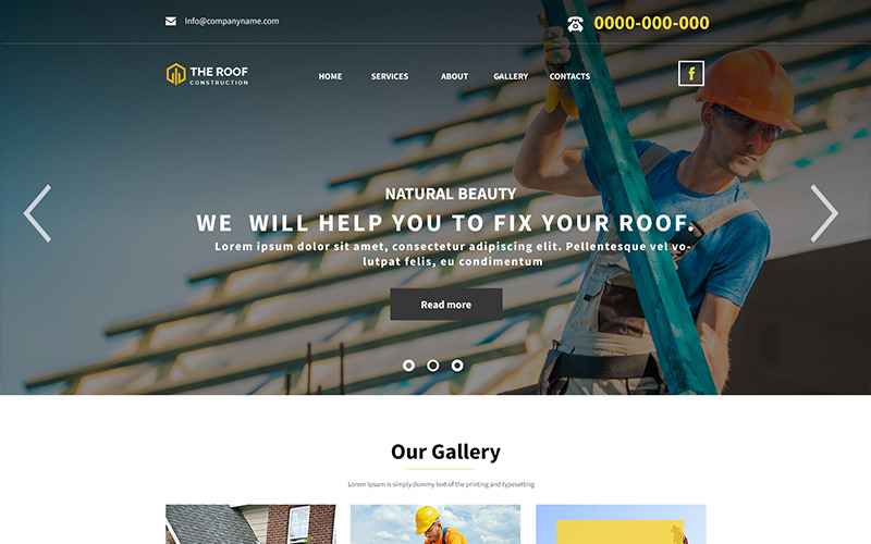 Download PSD шаблон "The Roof - Roofing Company PSD Template" / The Roof - Roofing Company PSD Template - PSD шаблон на тему кровельная компания roofing company services