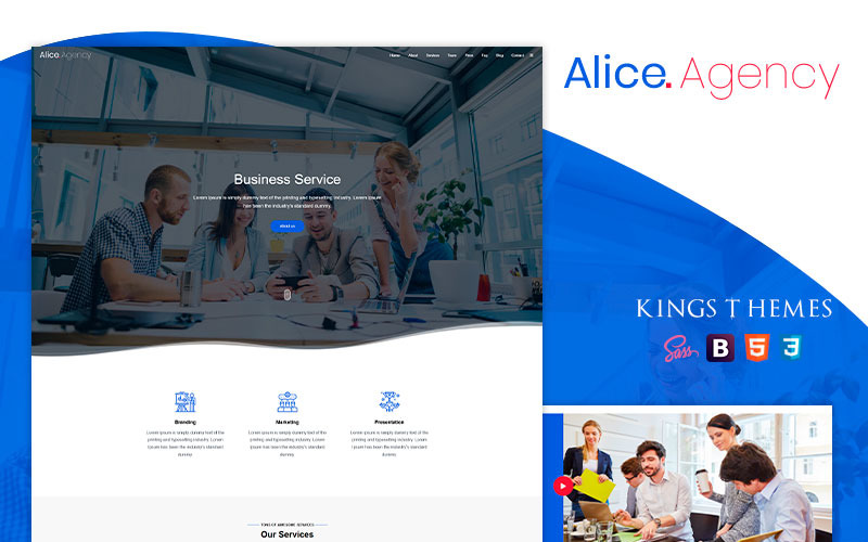 Agentura Alice - šablona vstupní stránky