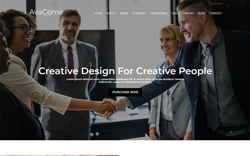 AvaCome Creative Bootstrap HTML5 Mall för målsidans mall