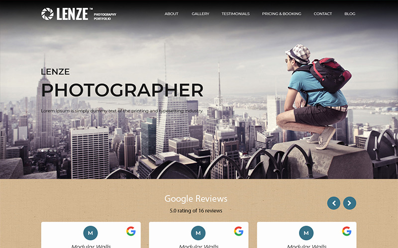 Download PSD шаблон "Lenze - Photography Studio PSD Template" / Lenze - Photography Studio PSD Template - PSD шаблон на тему фотостудия photography studio photos images camera