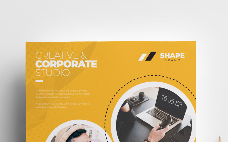 Download Фирменный стиль "Shape  -  Flyer - Corporate Identity Template" / Shape  -  Flyer - Corporate Identity Template - Фирменный стиль на тему графика flyer corporate corporate creative flyer travel business card card liflet computer internet stationery id kit blue hi-quality official symple green