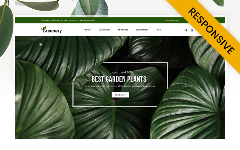Адаптивний шаблон OpenCart Greenery - Plant Store