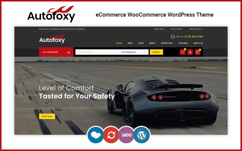 Autofoxy - motyw WooCommerce sklepu z częściami samochodowymi