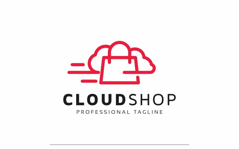 Download Шаблон логотипа "Cloud Shop Logo Template" / Cloud Shop Logo Template - Шаблон логотипа на тему графика bargain basket blue cart clothes cloud computing commerce delivery digital dropship e-shop economy fast finance gift internet market marketing online