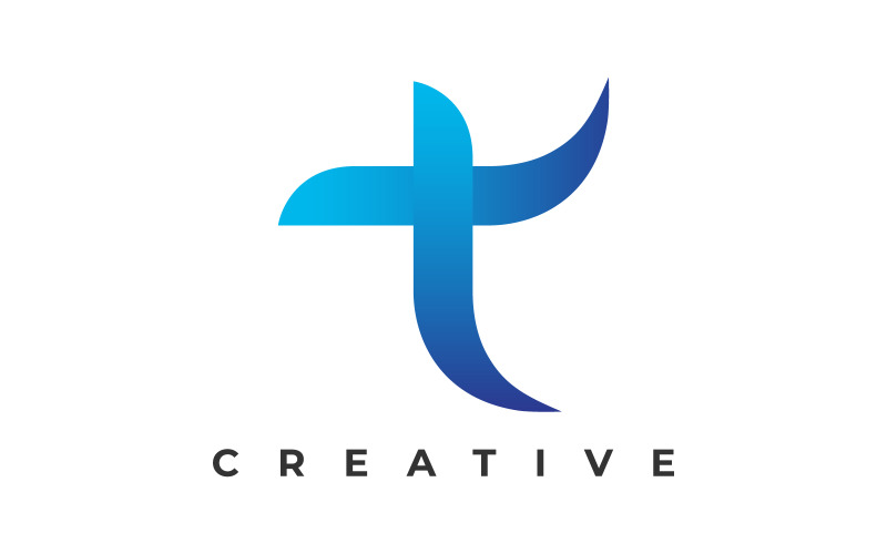 Conception de logo de marque créative avec lettre T