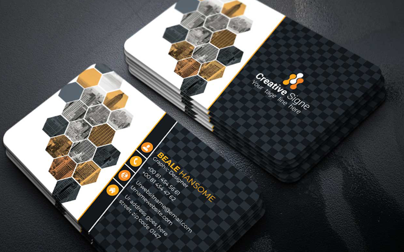 Download Фирменный стиль "Creative Business Card - Corporate Identity Template" / Creative Business Card - Corporate Identity Template - Фирменный стиль на тему графика black blue brand business card clean cmyk color company corporate creative design designer green horizontal modern personal print ready professional