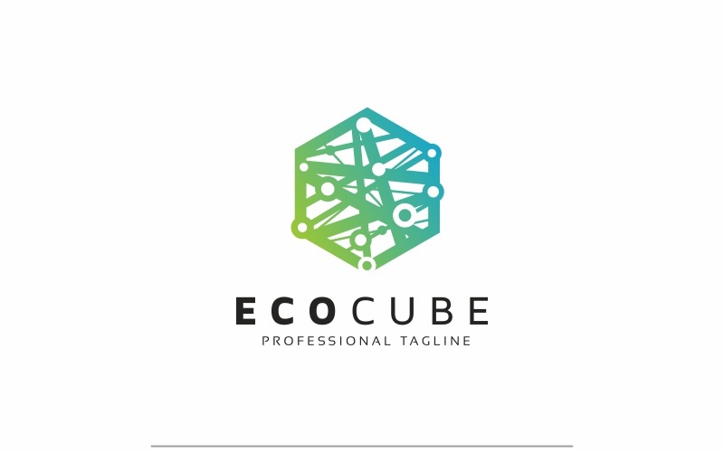 Download Шаблон логотипа "Eco Cube Logo Template" / Eco Cube Logo Template - Шаблон логотипа на тему графика bold business clean clear company cube eco green leaf logo modern nature production professional simple studio unique