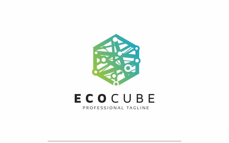 Eco kubus Logo sjabloon