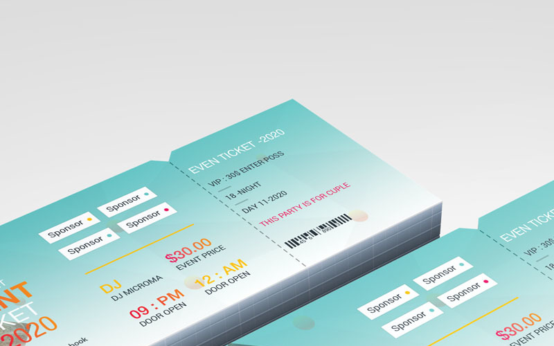 Download Фирменный стиль "Event Ticket - Corporate Identity Template" / Event Ticket - Corporate Identity Template - Фирменный стиль на тему графика corporate corporate creative flyer travel business card card liflet computer internet stationery id kit blue hi-quality official symple green ticket